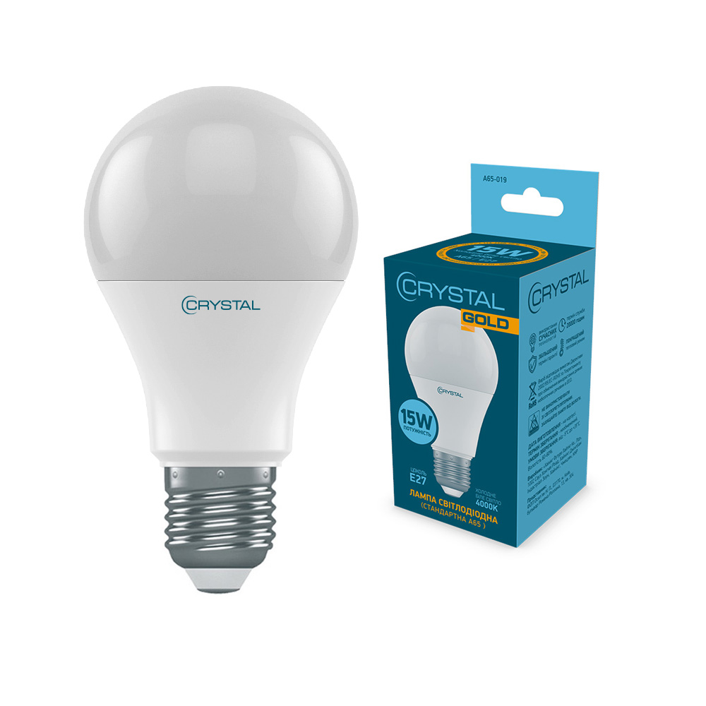 Лампа світлодіодна стандартна Crystal Gold A65 15W PA Е27 4000K